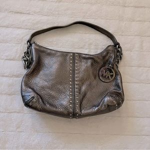 Michael Kors Grey Leather Baguette Purse